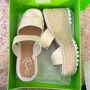 Sam Edelman Stylish Cream Wedge Sandals